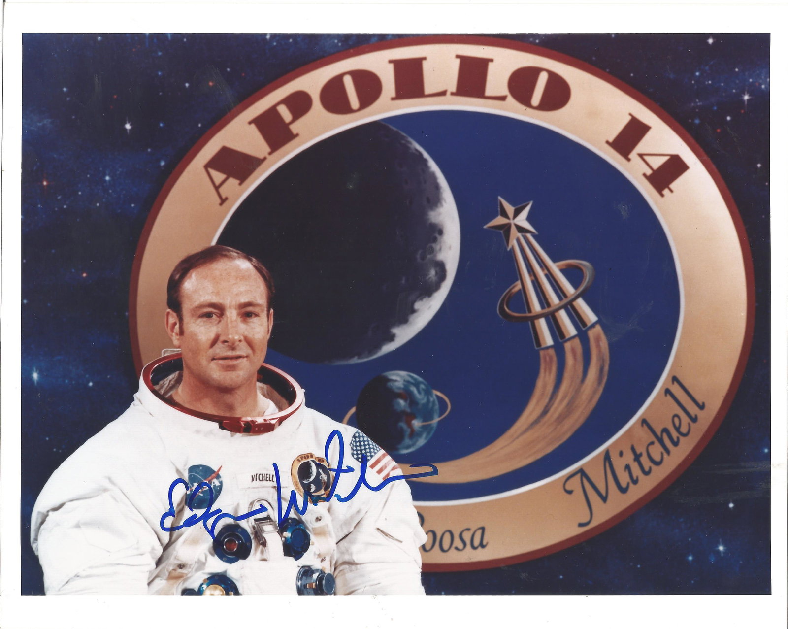 Apollo 14 Astronaut Edgar Mitchell Signed 8" x10" (1 of 1)