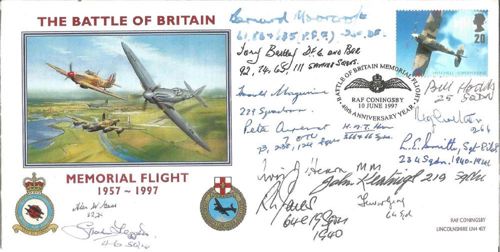 WW2 Battle of Britain pilots multiple signed BOB (1 of 1)