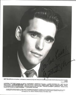 Matt Dillon signed 10x8 black and white photo. Matthew: Matt Dillon signed 10x8 black and white photo. Matthew Raymond Dillon (born February 18, 1964) is an American actor and film director. He made his feature film debut in Over the Edge (1979) and