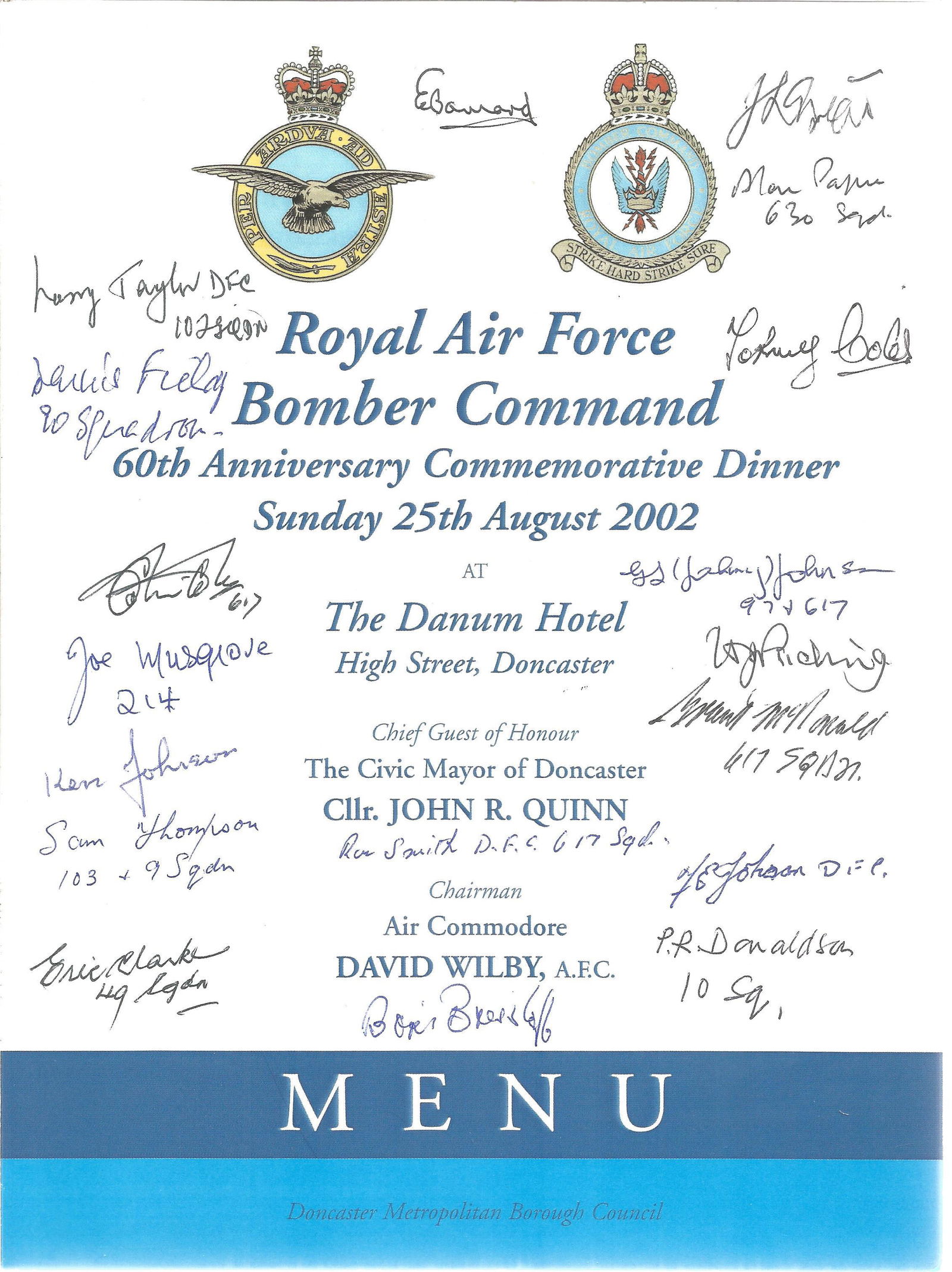 World War II multi signed RAF Bomber Command 60th (1 of 1)