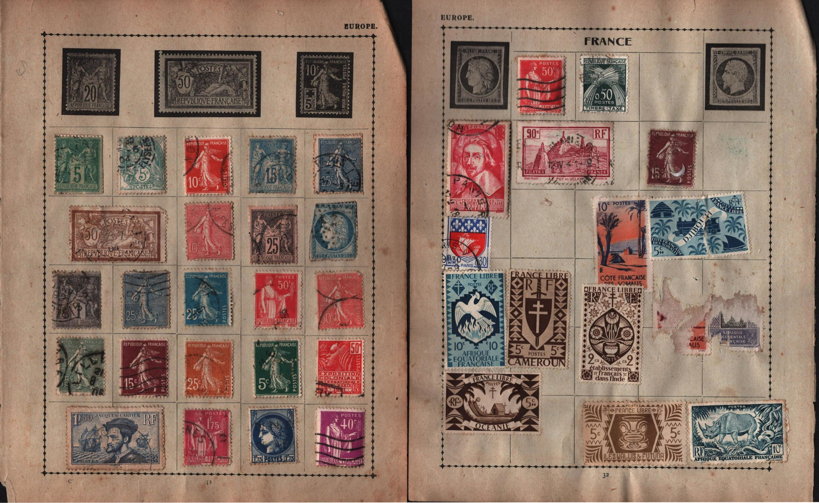 France and Colonies stamp collection on 13 loose pages. (1 of 1)