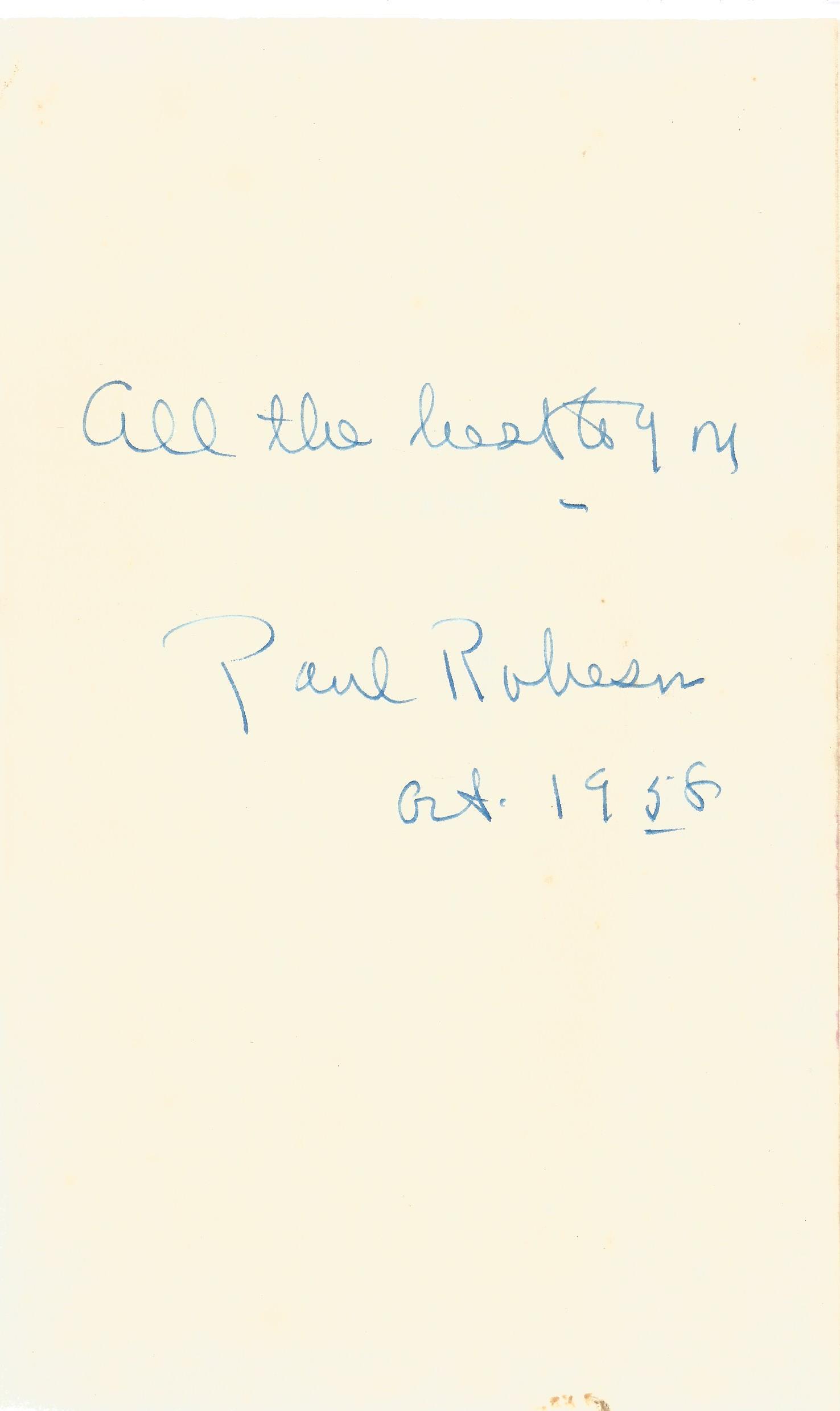 Paul Robeson signed hardback book Here I Stand, (1 of 1)