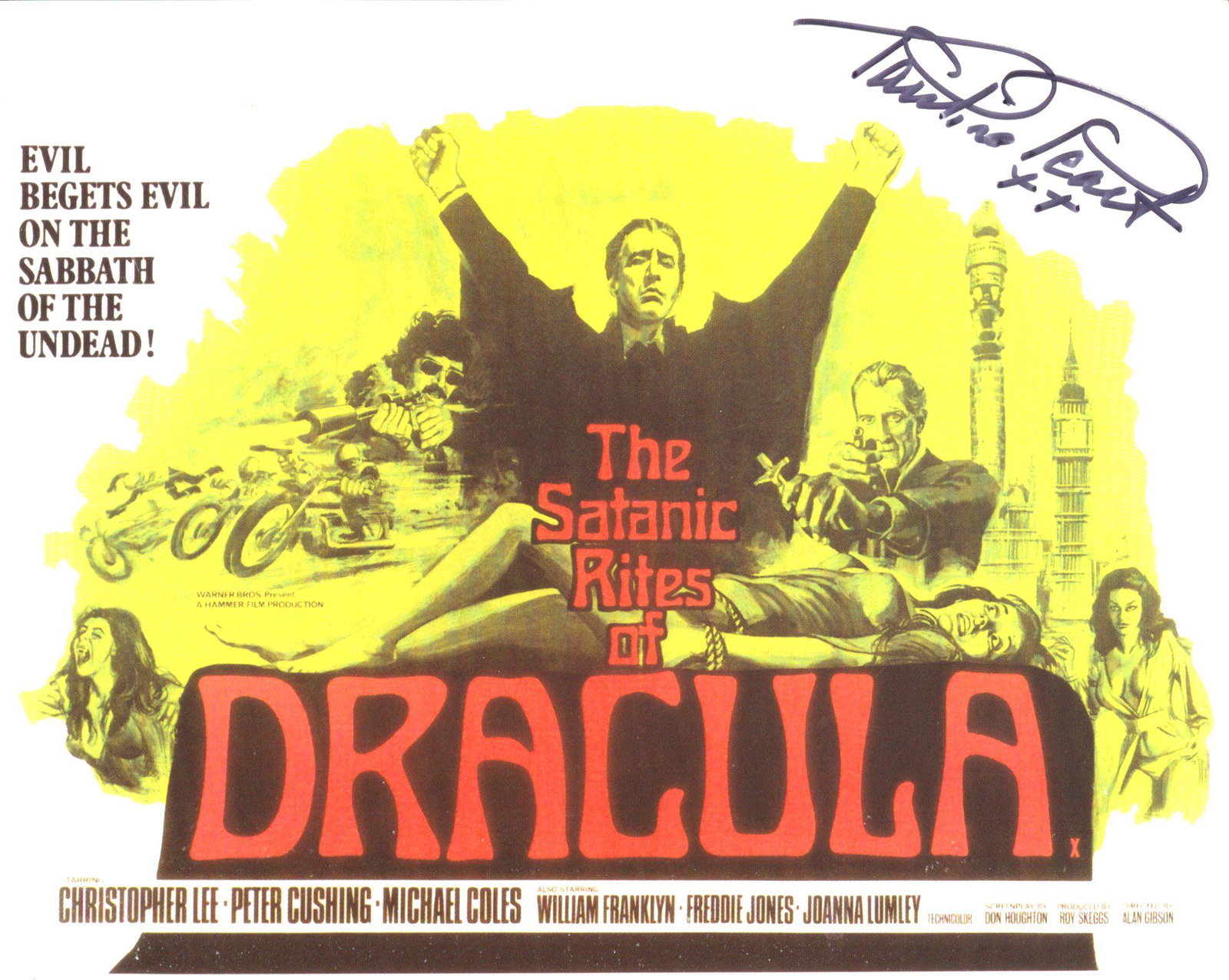 The Satanic Rites of Dracula 8x10 inch photo signed by (1 of 1)