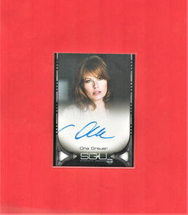 Ona Grauer signed Stargate Universe limited edition: Ona Grauer signed Stargate Universe limited edition card signed as she plays Emily Young in the military science fiction television series. Good condition. All autographs come with a Certificate of Au