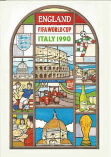 Football. England FIFA World Cup Italy 1990 Team sheet: Football. England FIFA World Cup Italy 1990 Team sheet Signed by all squad players including : David Seaman, Peter Shilton, Chris Woods, Tony Dorigo, Paul Parker, Stuart Pearce, Gary Stevens, Tony