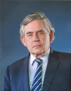 Gordon Brown signed 10x8 colour photo. James Gordon: Gordon Brown signed 10x8 colour photo. James Gordon Brown HonFRS (born 20 February 1951) is a British politician who served as Prime Minister of the United Kingdom and Leader of the Labour Party from