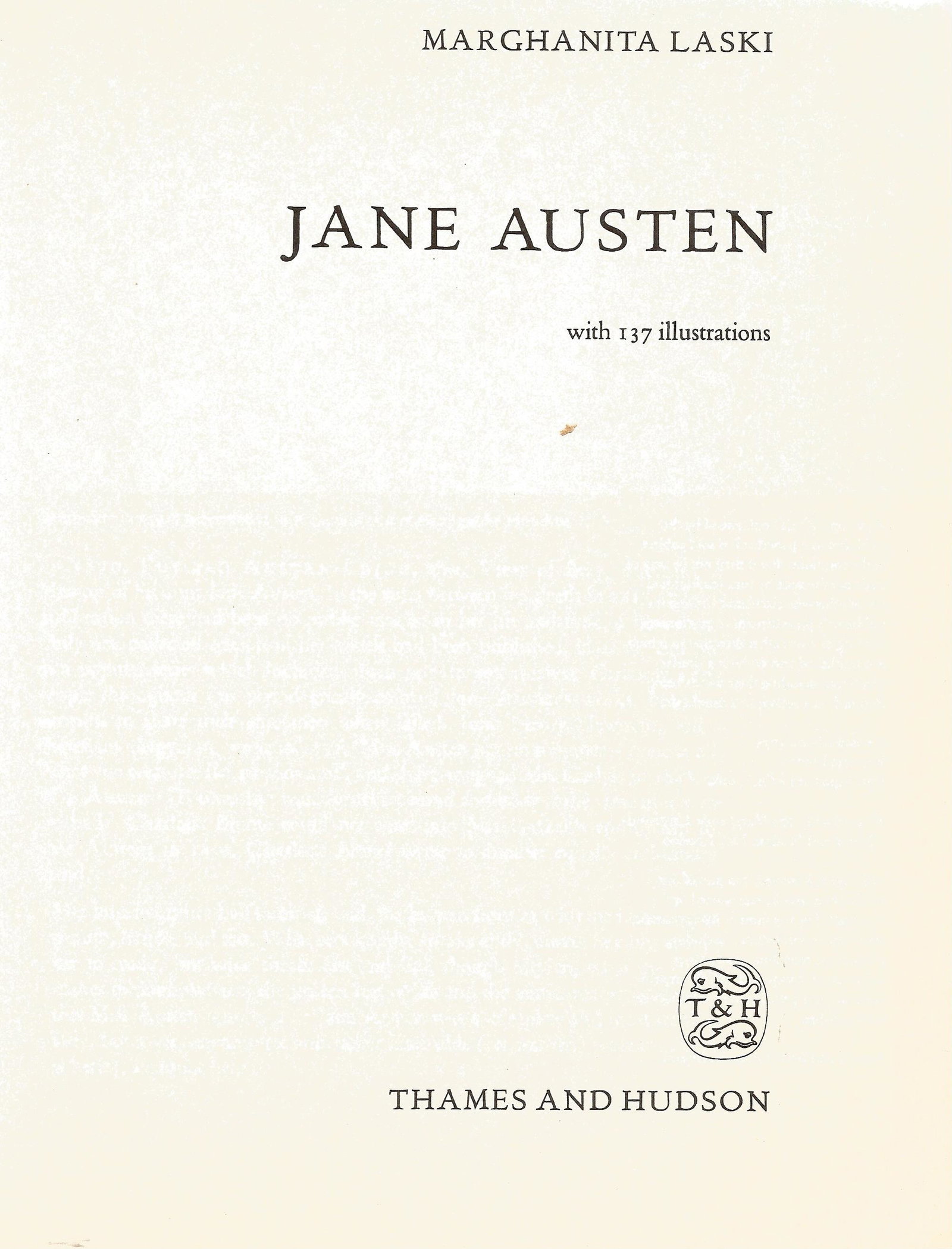 Thames and Hudson Ltd publication softback book Jane: Thames and Hudson Ltd publication softback book Jane Austen by Marghanita Laski 1986 in good condition. Sold on behalf of the Michael Sobell Cancer Charity. Shipping at cost from £4.99 in UK, we