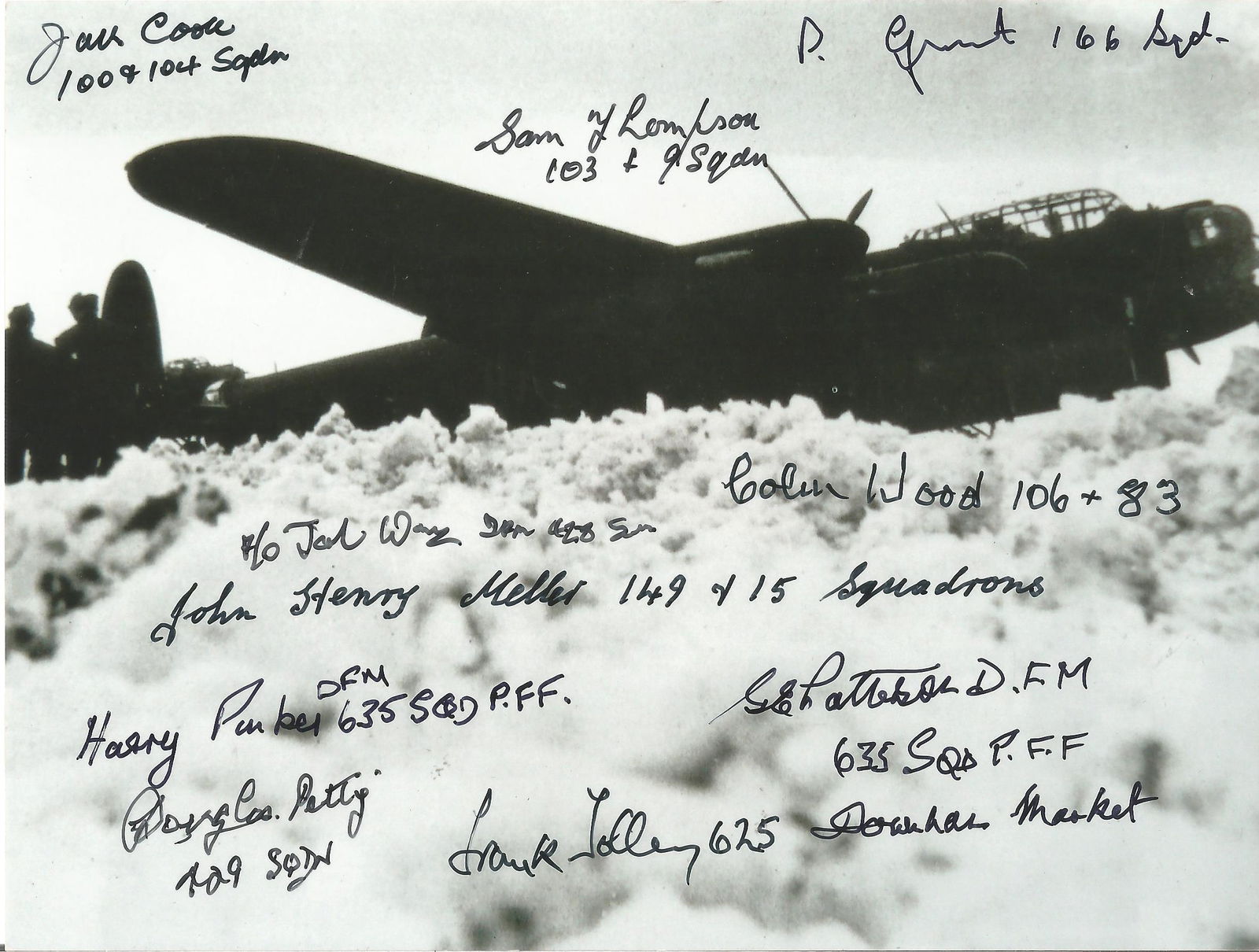 Lancaster WW2 photo snow scene on ground signed Ten RAF (1 of 1)