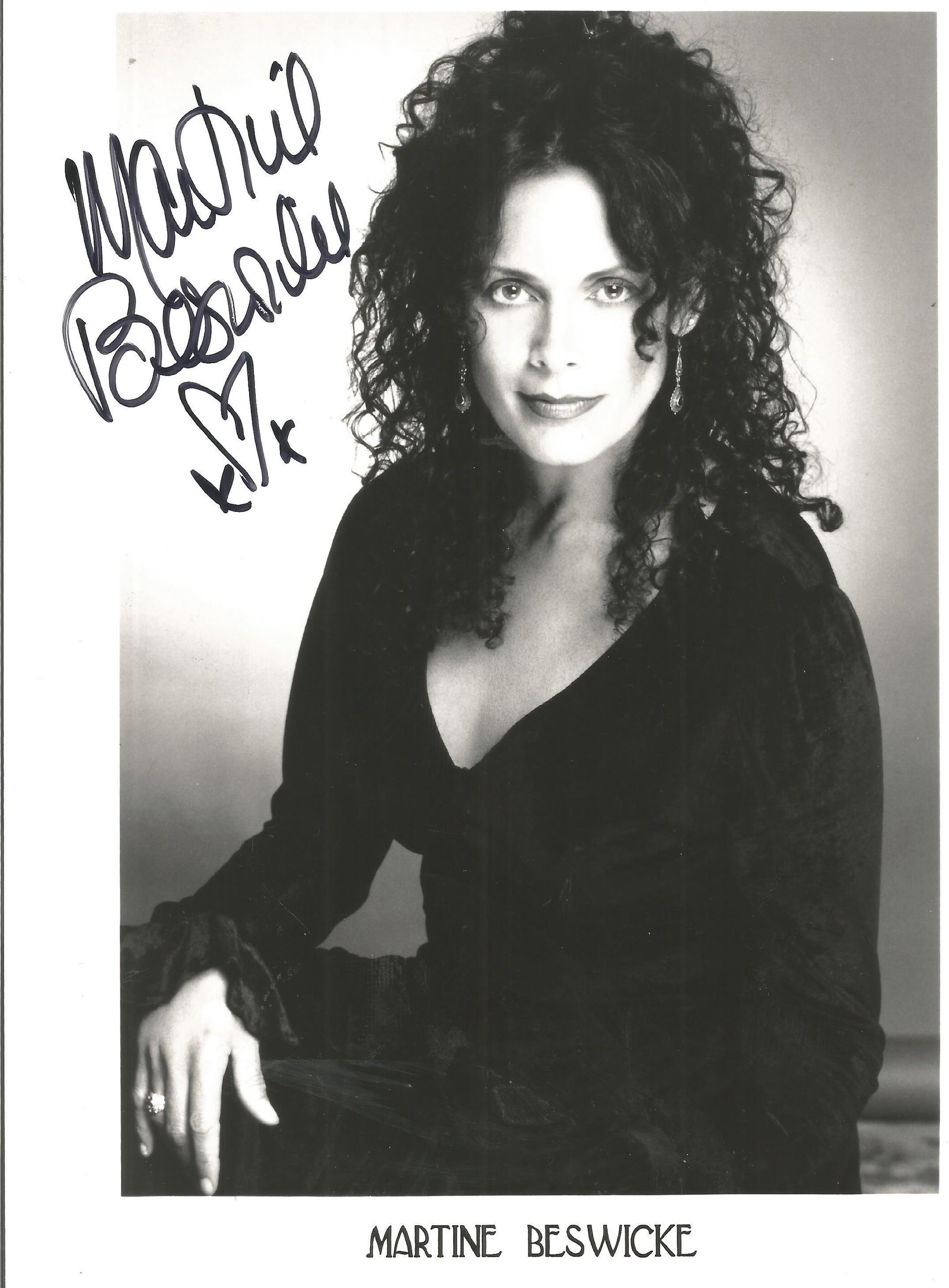 Martine Beswick Signed 10 x 8 inch Black And White: Martine Beswick Signed 10 x 8 inch Black And White Photo. Martine Beswick is an English Jamaican actress and model perhaps best known for her roles in two James Bond films, From Russia with Love and T
