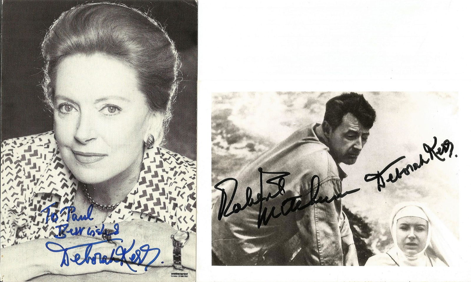 Robert Mitchum and Deborah Kerr signed 6x4 black and (1 of 1)