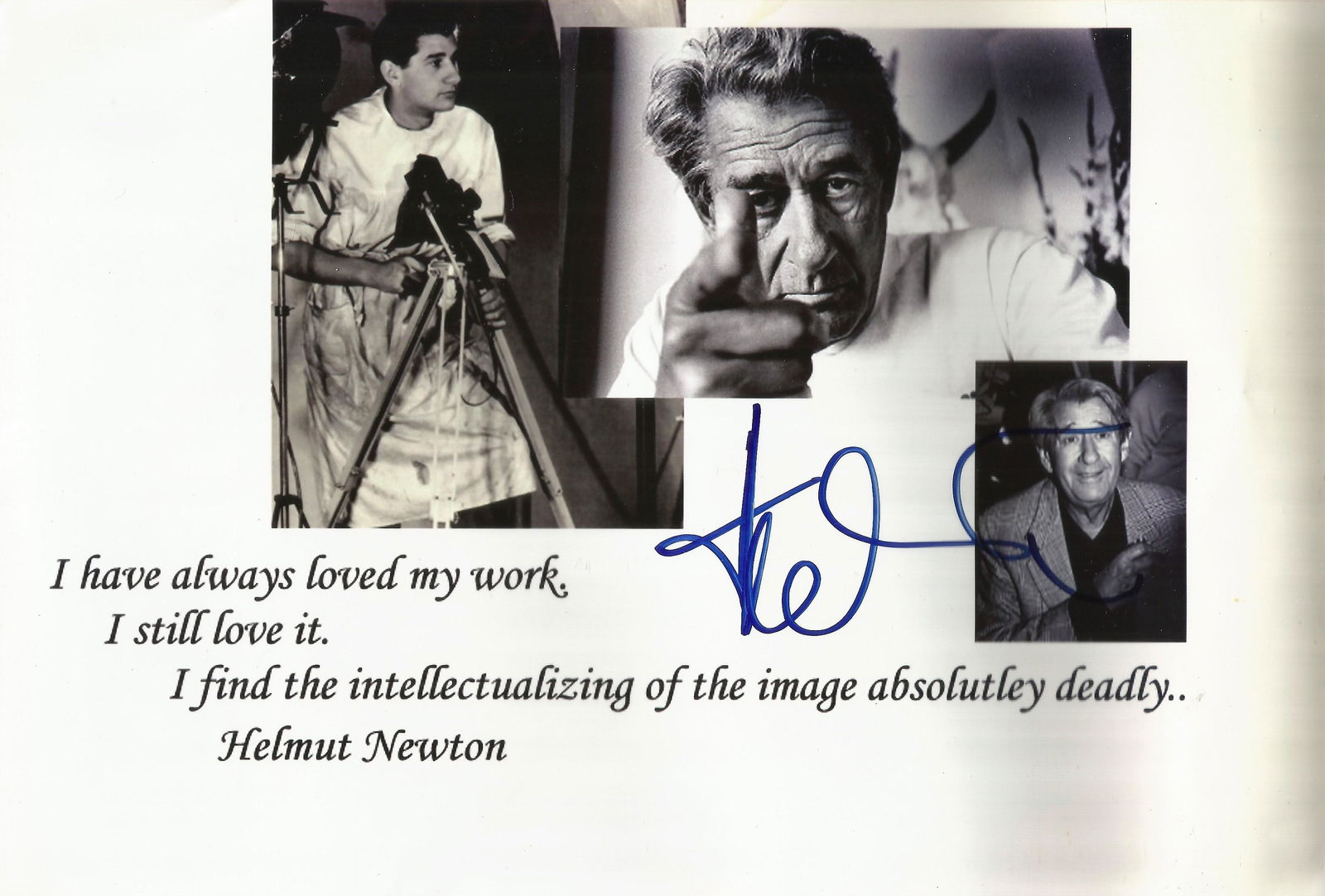 Helmut Newton signed 12x8 black and white photo. Good (1 of 1)