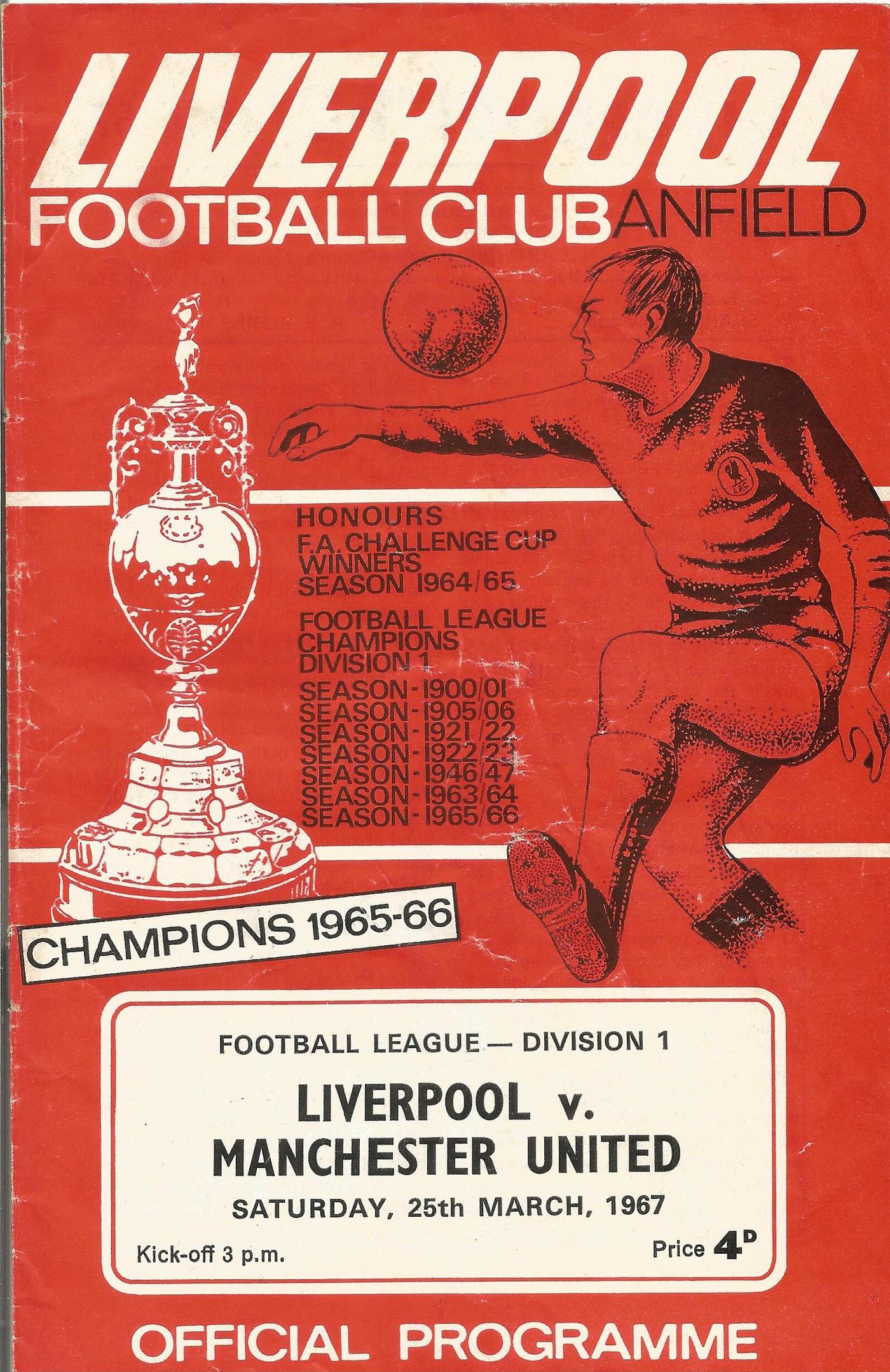 Liverpool FC Vs Manchester Utd FC Vintage Football (1 of 1)