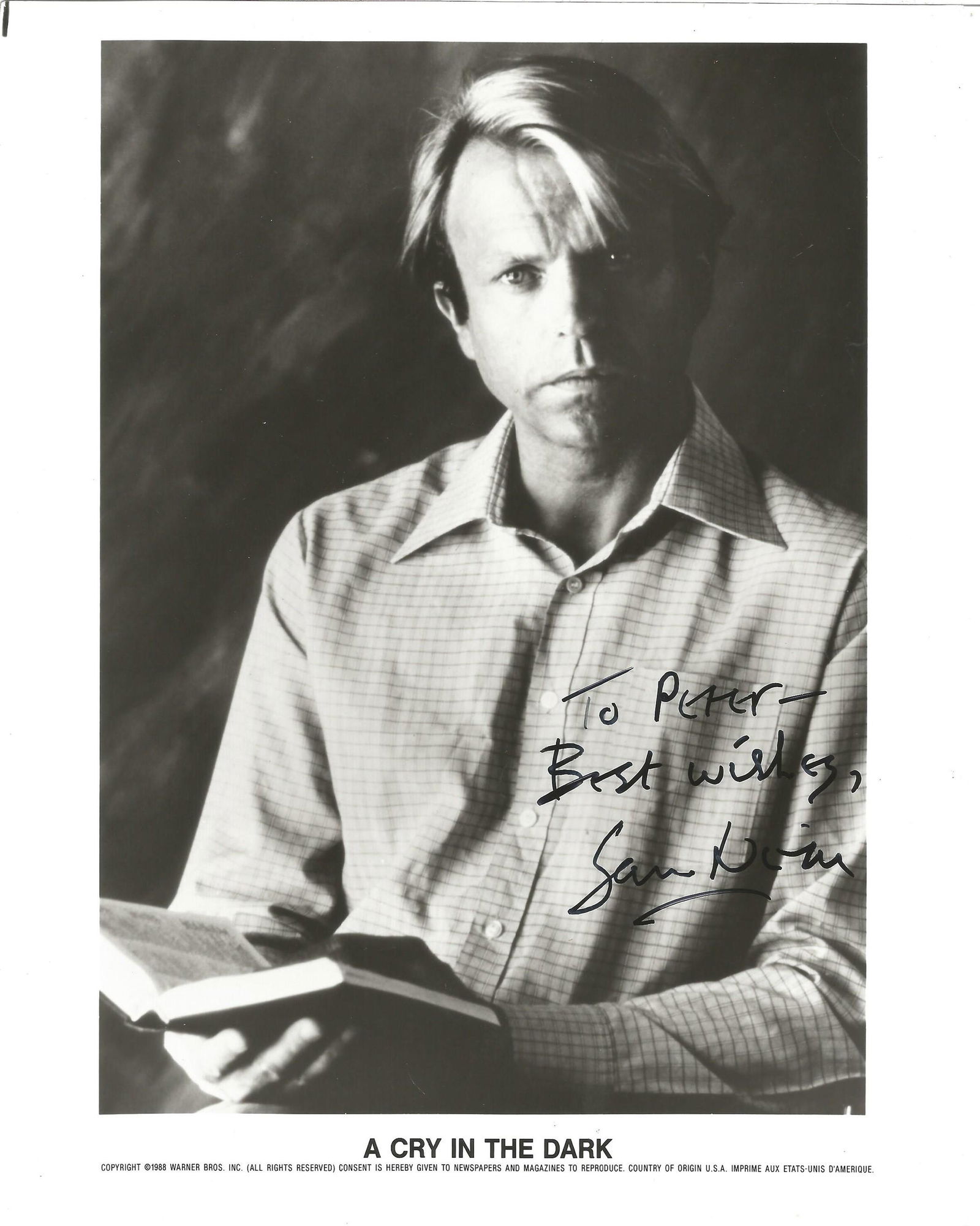 Sam Neill signed 10 x 8 inch black and white photo. (1 of 1)