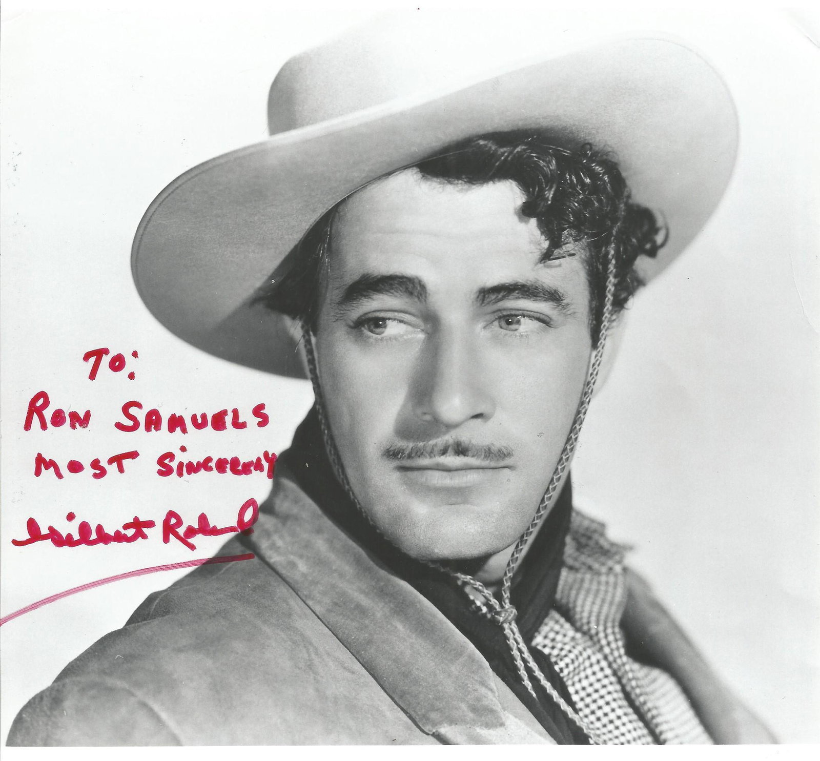 Gilbert Roland signed 8x8 black and white photo. (1 of 1)