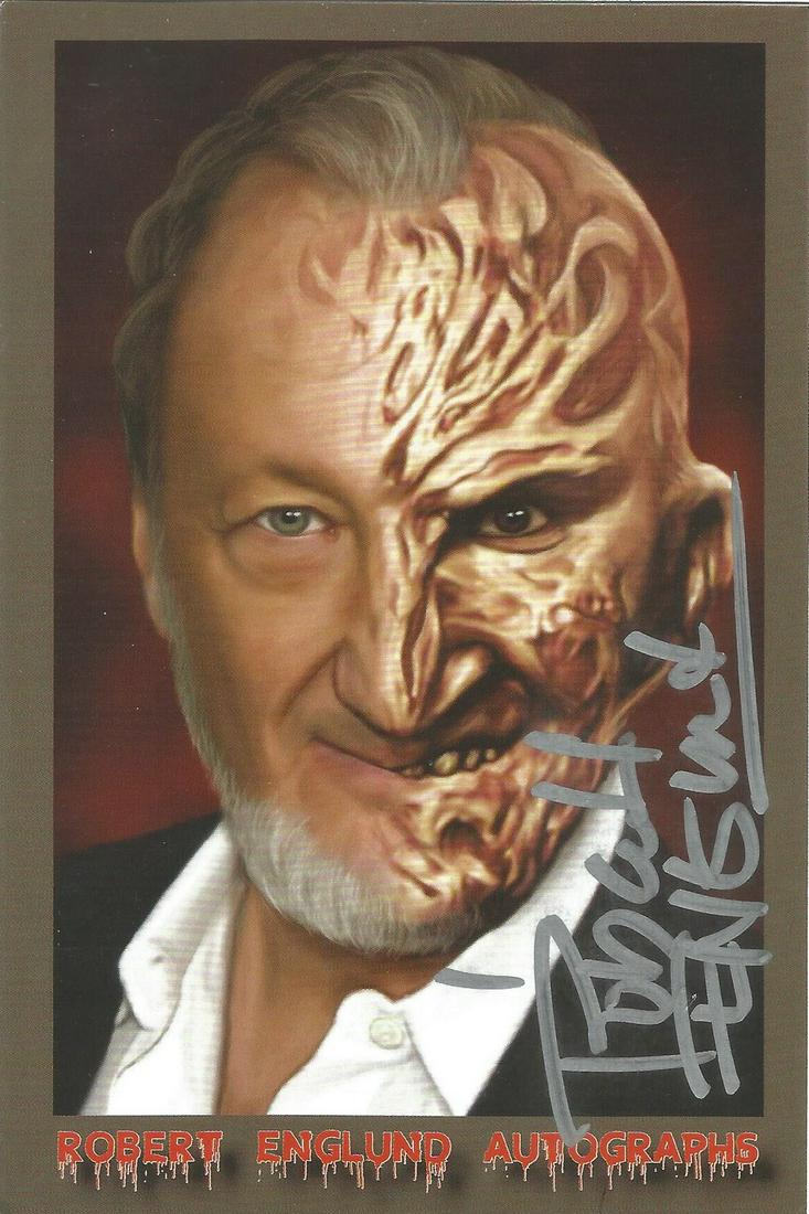 Robert Englund signed 6x4 colour promo card. Good (1 of 1)