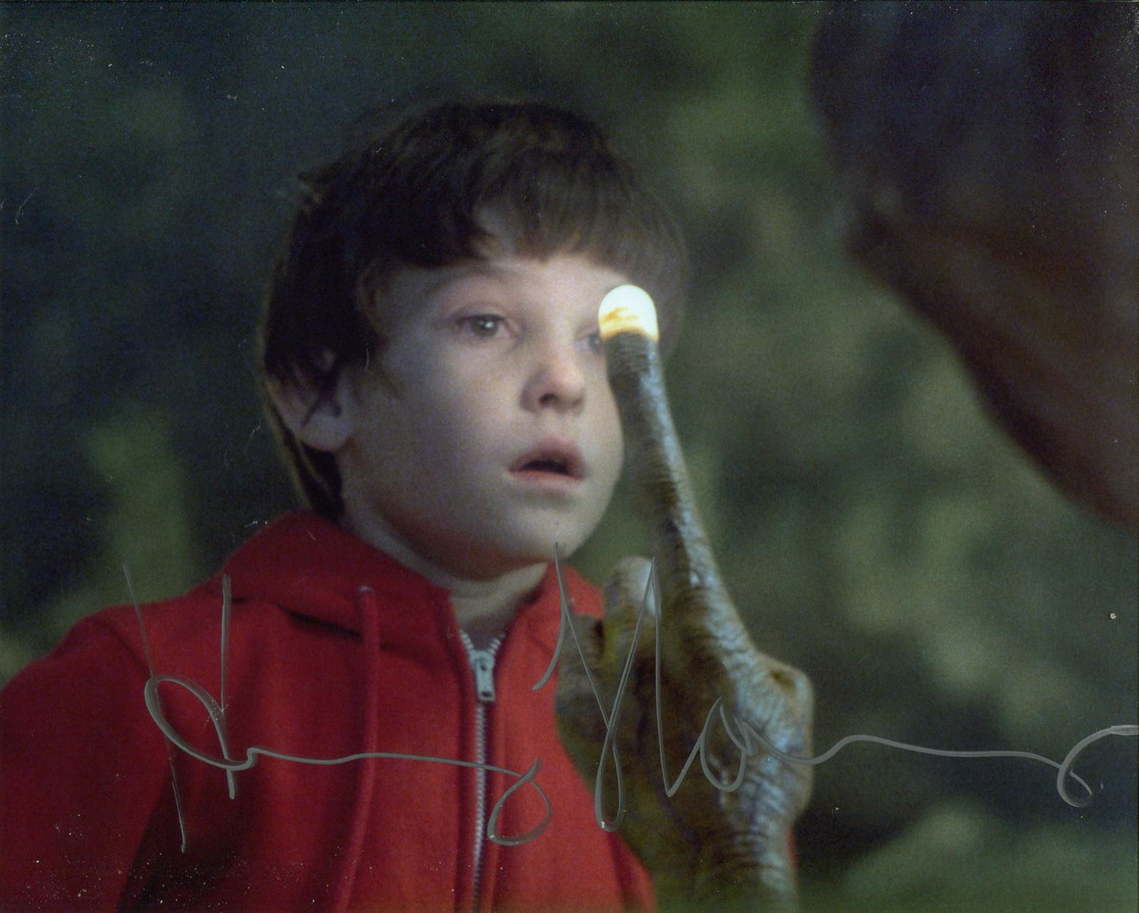 E.T The Extra Terrestrial, stunning 8x10 photo signed: E.T The Extra Terrestrial, stunning 8x10 photo signed by Henry Thomas as Elliott. Good condition. All autographs come with a Certificate of Authenticity. We combine postage on multiple winning lots an