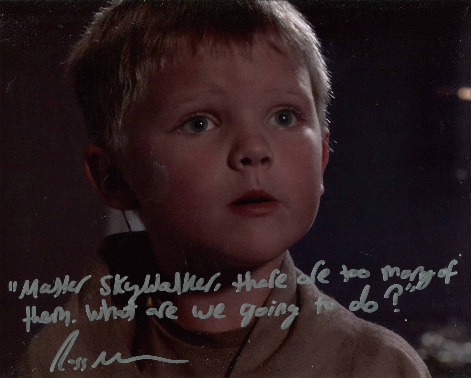 Star Wars 8x10 photo from Revenge of the Sith signed by: Star Wars 8x10 photo from Revenge of the Sith signed by actor Ross Beadman, complete with quote from the scene!. Good condition. All autographs come with a Certificate of Authenticity. We combine post