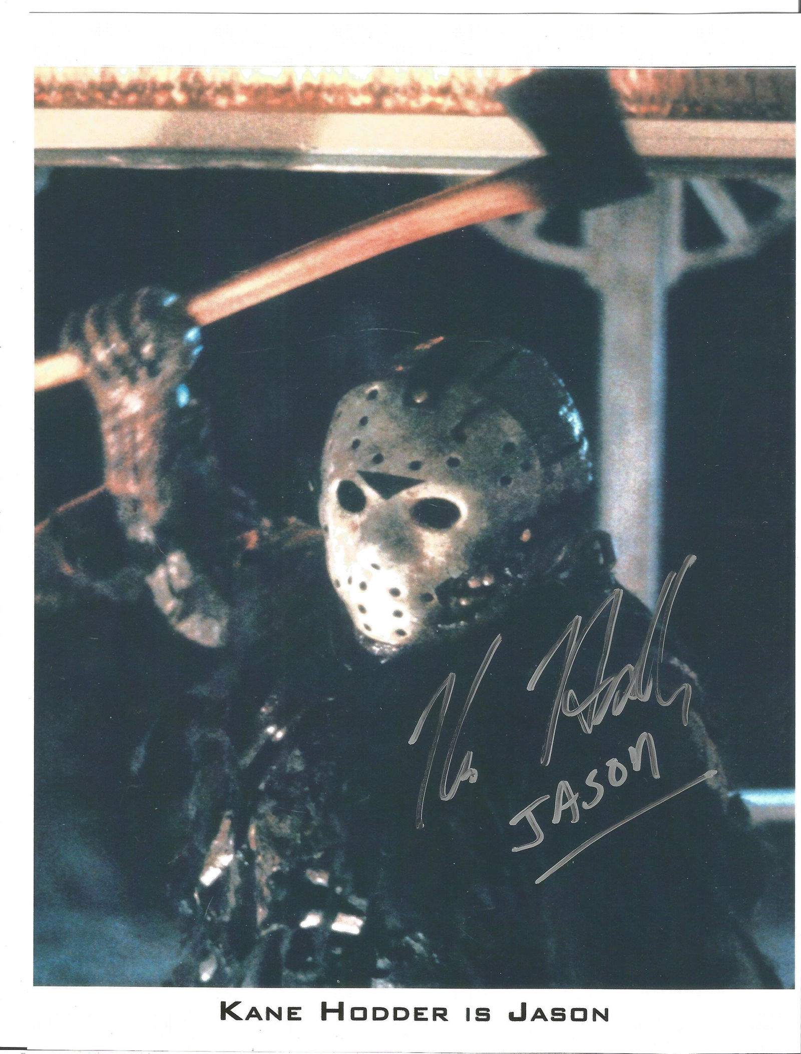 Kane Hodder Jason Handsigned 12x8 Colour Photo. Photo (1 of 1)