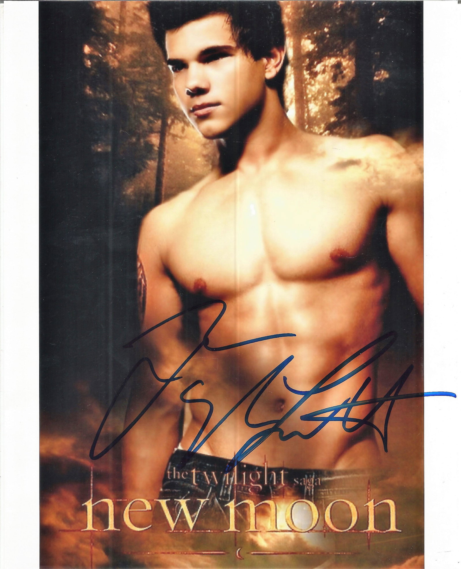 Taylor Lautner Jacob Black Handsigned 10x8 Colour Photo: Taylor Lautner Jacob Black Handsigned 10x8 Colour Photo of Lautner on Twilight Promo Photo. Fantastic Signature, Superb Photo. Excellent Condition. Good condition. All autographs come with a Certifica