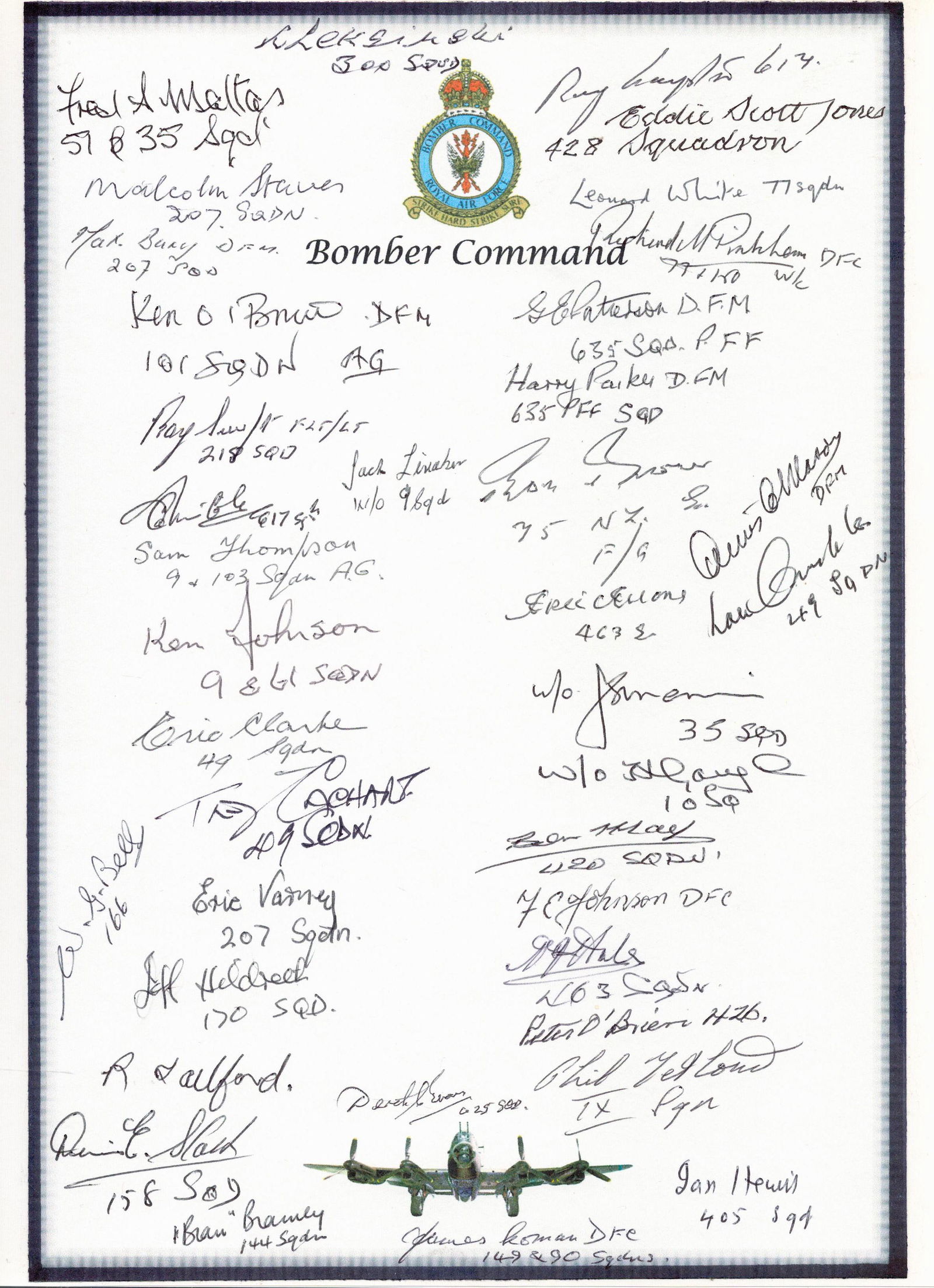 WW2 Mike Garbett Book Titled Lancaster At War. Signed by 38 Bomber Command Veterans including Ron (1 of 3)