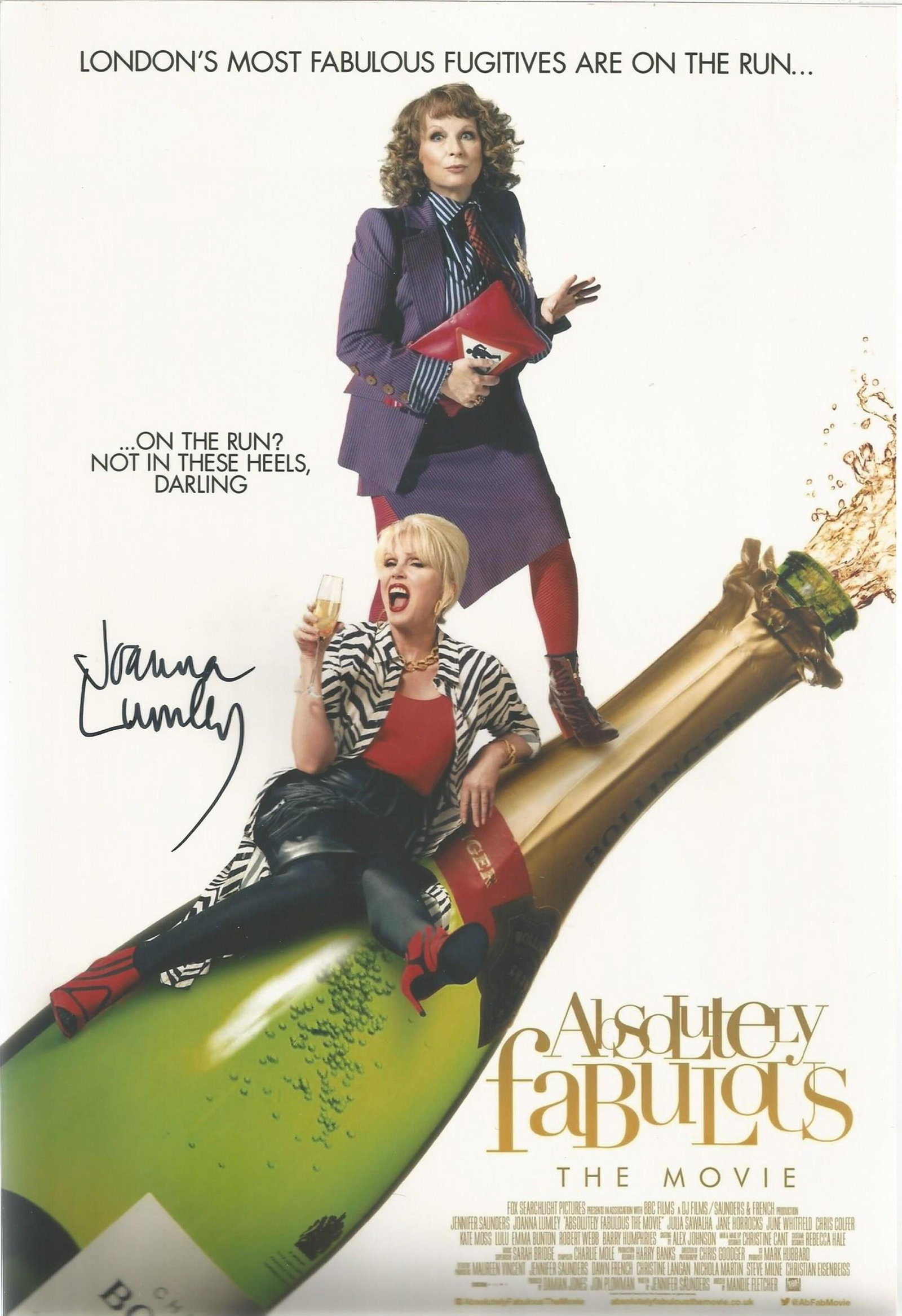 Actress Joanna Lumley signed 12x8 colour promotional poster for the 2016 comedy film Absolutely (1 of 1)