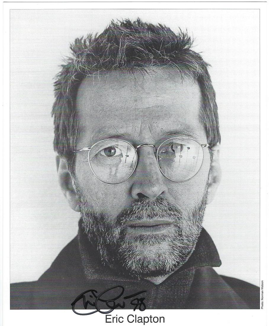Music, Eric Clapton Rolling Stones signed 10x8 black and white photograph. Clapton CBE (born 30 (1 of 1)