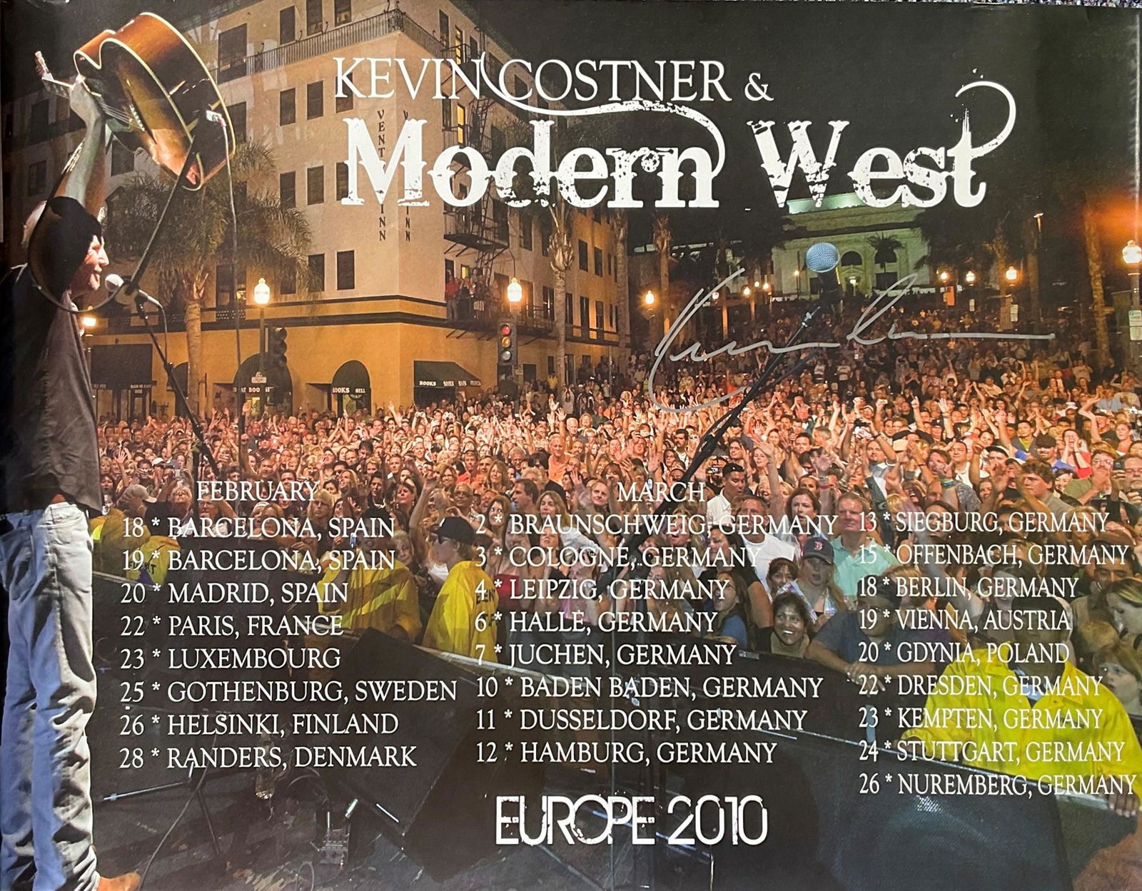 Actor Kevin Costner Hand signed 'Kevin Costner and the Modern West
