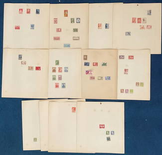 Demark Mint Stamps on Album Leaves, 58 Stamps from 1940s to 1970s Including King Frederik IX 20: Demark Mint Stamps on Album Leaves, 58 Stamps from 1940s to 1970s Including King Frederik IX 20 and 25, Princes Anne-Marie 25+5 ore 1950, S Kierkegaard 30 1955, Selandia 60 1962, Carl Nielsen 50 1965,