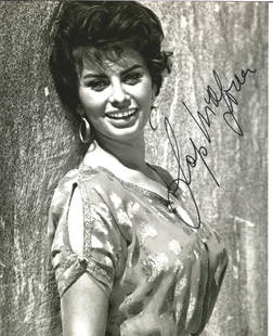 Sophia Loren signed 10x8 black and white photo. Sofia Costanza Brigida Villani Scicolone ( born 20: Sophia Loren signed 10x8 black and white photo. Sofia Costanza Brigida Villani Scicolone ( born 20 September 1934), known professionally as Sophia Loren, is an Italian actress. She was named by the