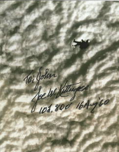 Joseph Kittinger signed 10x8 black and white photo dedicated. Colonel Joseph William Kittinger II (: Joseph Kittinger signed 10x8 black and white photo dedicated. Colonel Joseph William Kittinger II (born July 27, 1928) is a retired officer in the United States Air Force (USAF) and a Command Pilot.