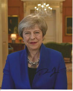 Theresa May signed 10x8 colour photo. Theresa Mary, Lady May born 1 October 1956) is a British: Theresa May signed 10x8 colour photo. Theresa Mary, Lady May born 1 October 1956) is a British politician who served as Prime Minister of the United Kingdom and Leader of the Conservative Party from