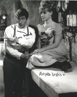 Jim Dale and Angela Douglas signed Carry On Black and White photo.Good condition. All autographs: Jim Dale and Angela Douglas signed Carry On Black and White photo.Good condition. All autographs come with a Certificate of Authenticity. We combine postage on multiple winning lots and can ship