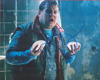 Actor, James Corden signed 10x8 colour photograph pictured during a scene in 2009 British comedy: Actor, James Corden signed 10x8 colour photograph pictured during a scene in 2009 British comedy horror film- Lesbian Vampire Killers. Good condition. All autographs come with a Certificate of