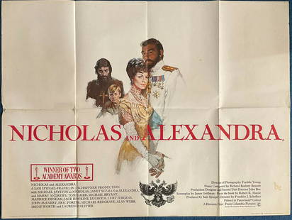 Nicholas and Alexandra, Original Cinema Movie Poster starring Michael Jayston, Janet Suzman, Harry: Nicholas and Alexandra, Original Cinema Movie Poster starring Michael Jayston, Janet Suzman, Harry Andrews, Tom Baker, good condition. Good condition. All autographs come with a Certificate of Authent