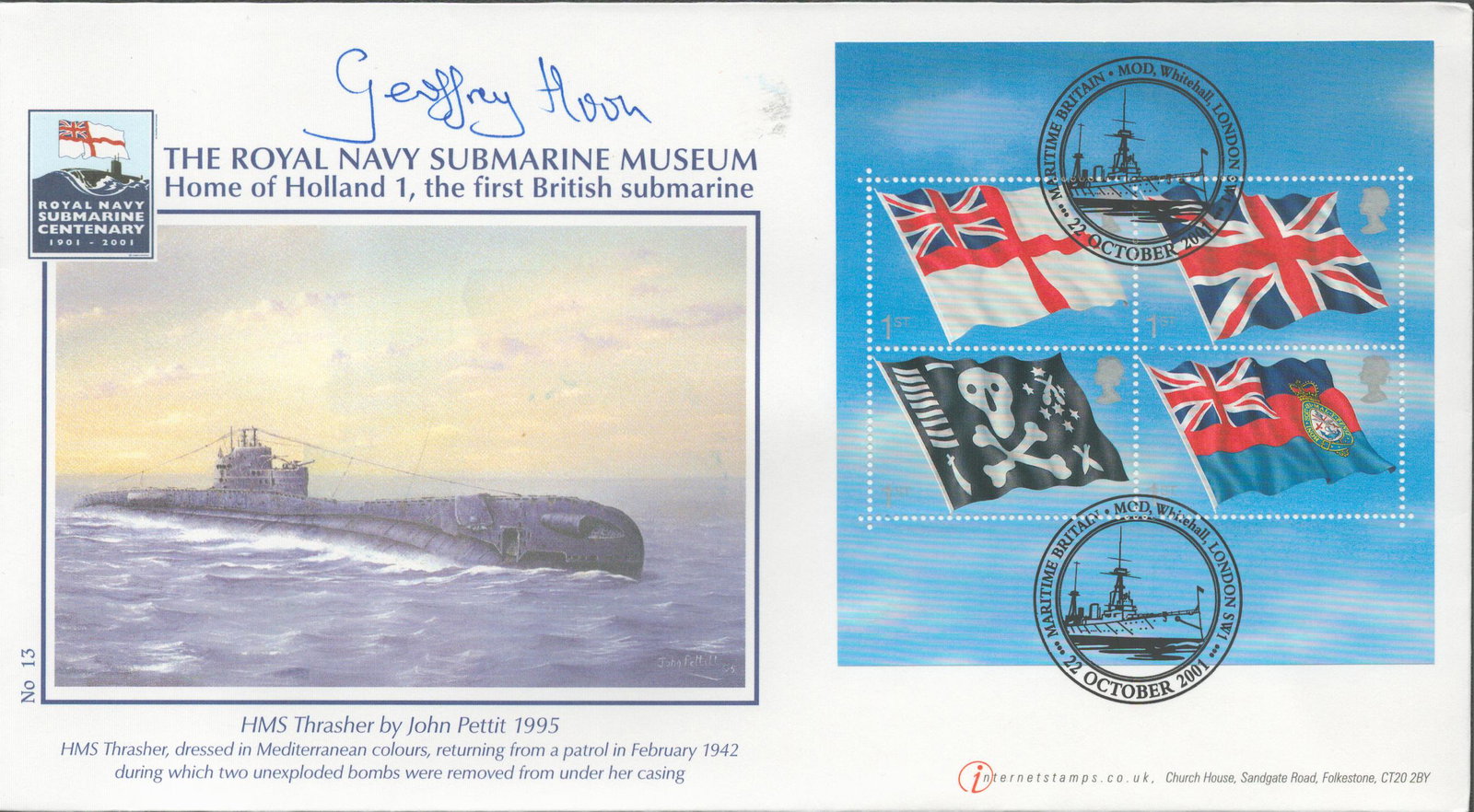 Geoffrey Hoon MP signed 2001 Internet Stamps Submarine FDC. Good condition. All autographs come with (1 of 1)
