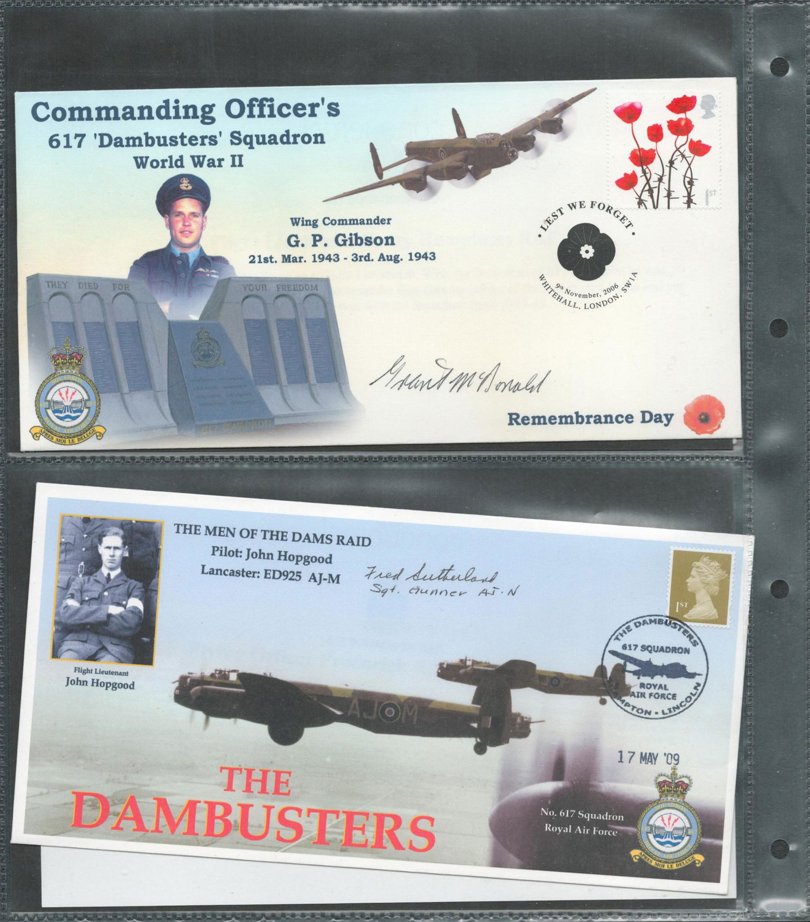 WW2 RAF 617 Squadron Dambusters Collection of 3 Signed First Day Covers