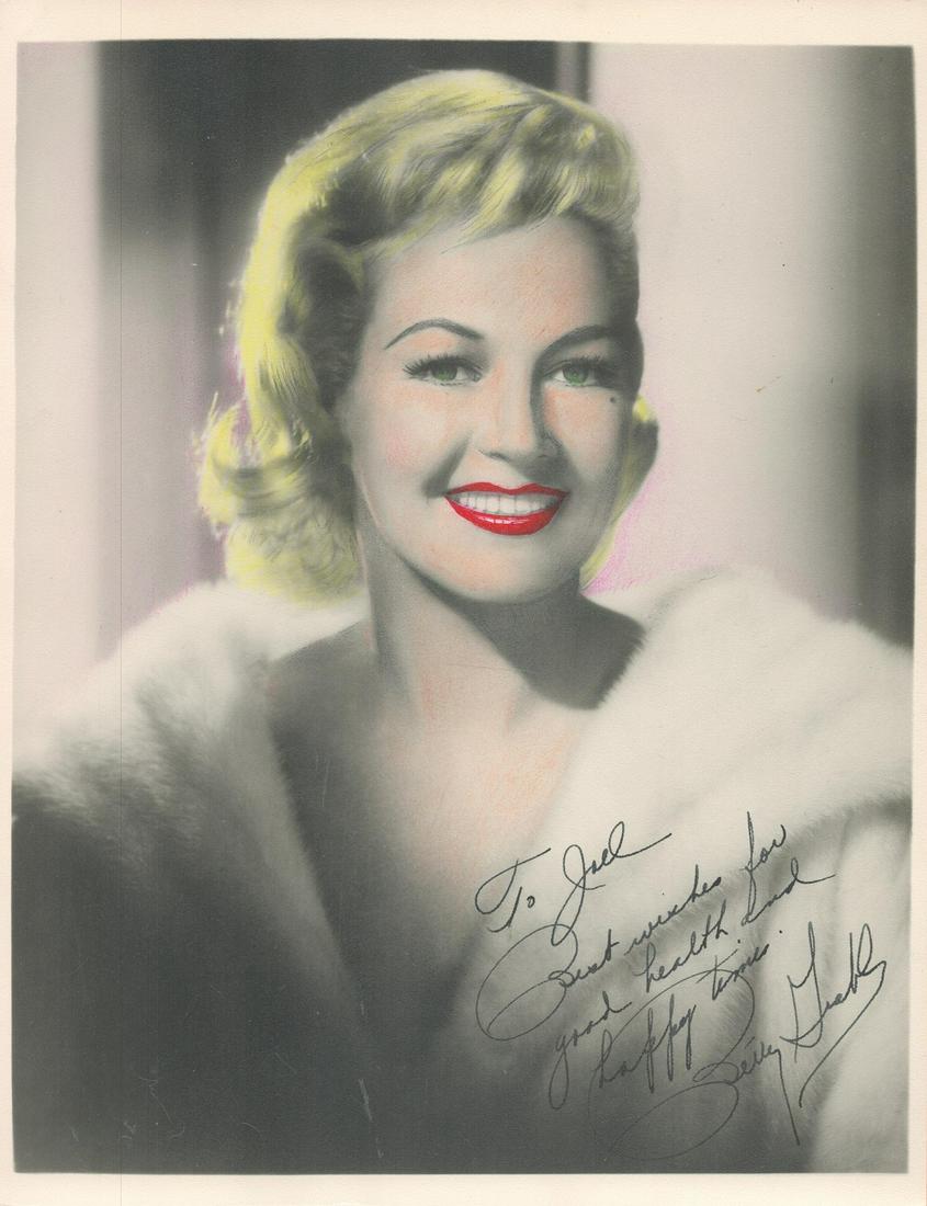 Betty Grable signed 10x8 colourised vintage photo. Dedicated, (December 18, 1916 - July 2, 1973) was (1 of 1)
