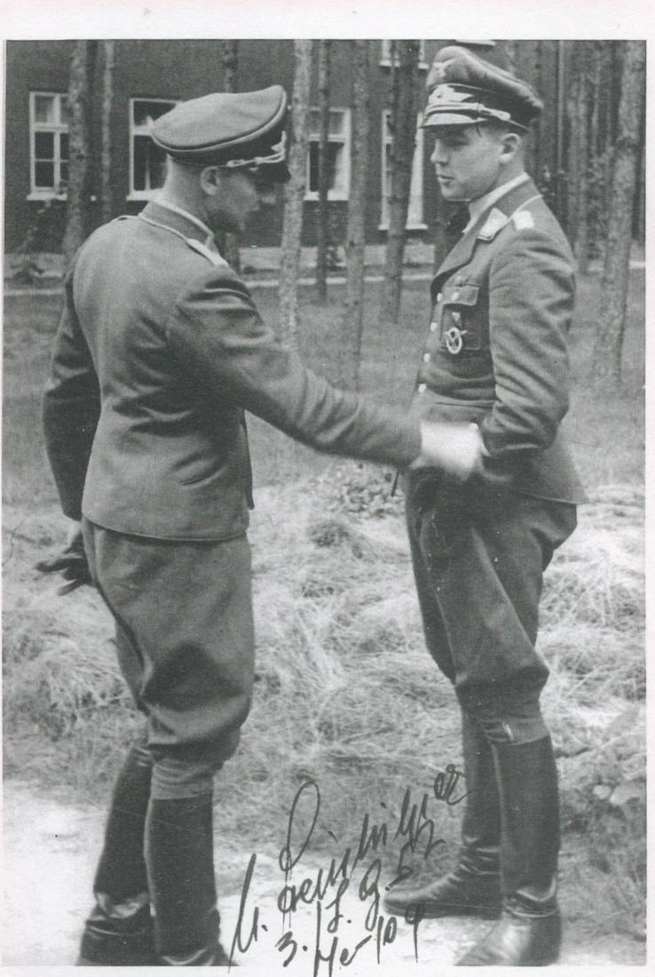 Black and white Print Signed Ulrich Steinhilper, Luftwaffe Pilot Shoot down over Britain Black and (1 of 1)