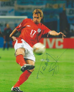 Football Teddy Sheringham signed 10x8 colour photo pictured in action for England. Good condition: Football Teddy Sheringham signed 10x8 colour photo pictured in action for England. Good condition Est.