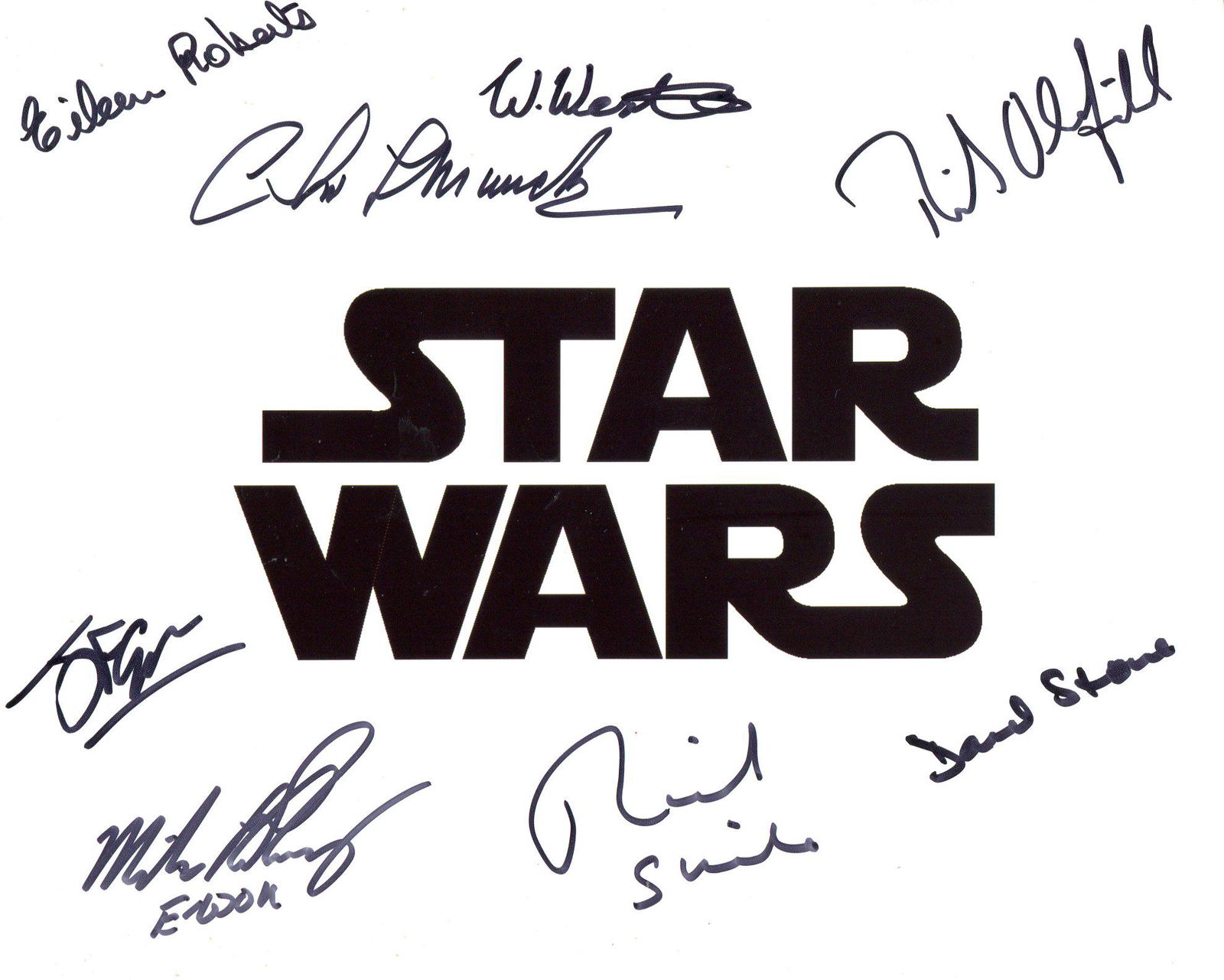 Star Wars 8x10 photo signed by EIGHT actors who have been in the films, Michael Henbury, Bill (1 of 1)