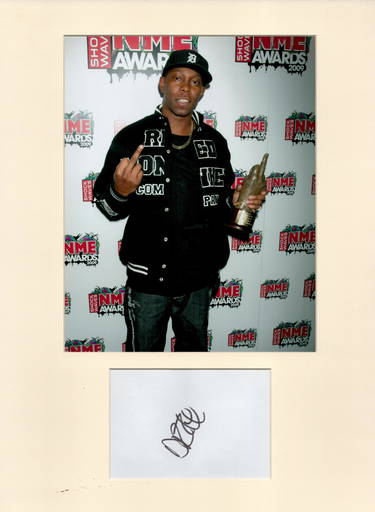 Dizzee Rascal Signed Signature card with 10x8 colour Photo Showing ...
