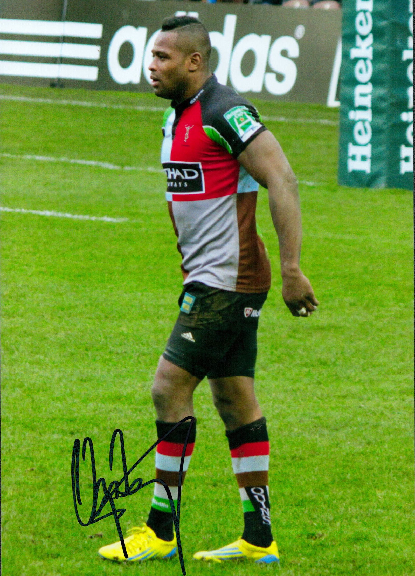 Rugby Union Ugo Monye signed Harlequins 12x8 colour photo. English sports pundit and former rugby (1 of 1)