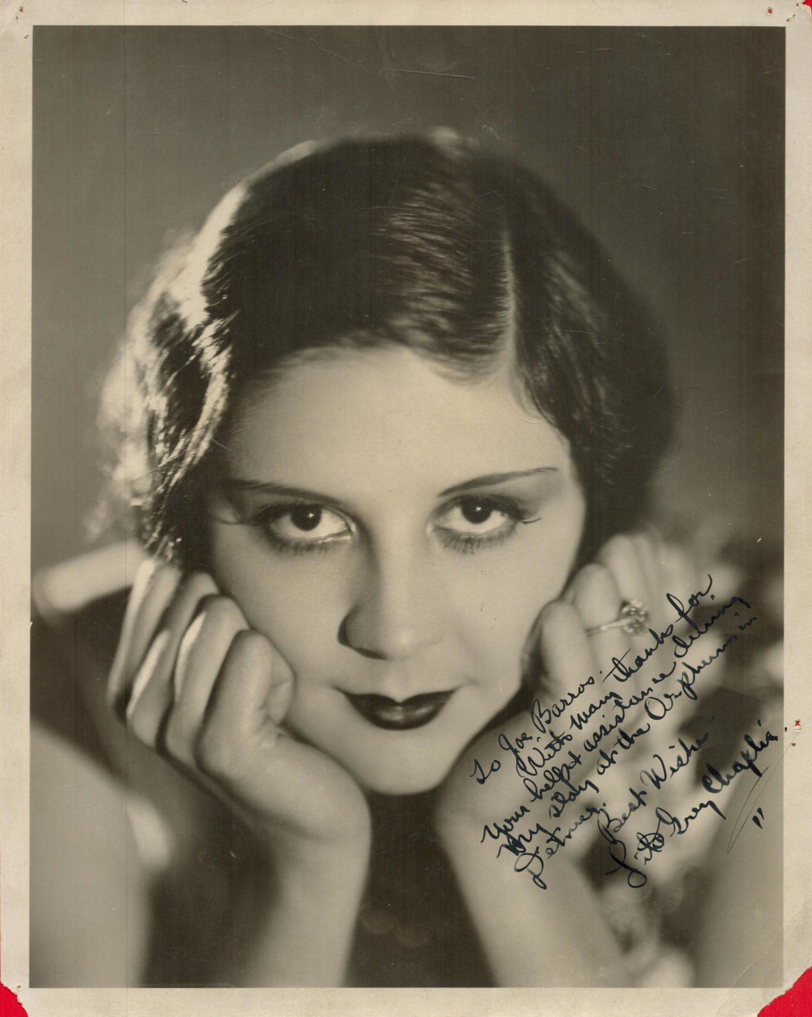 American Actress Lita Grey Chaplin (Charlie Chaplin's Second Wife) Signed 10x8 inch Vintage Black (1 of 1)