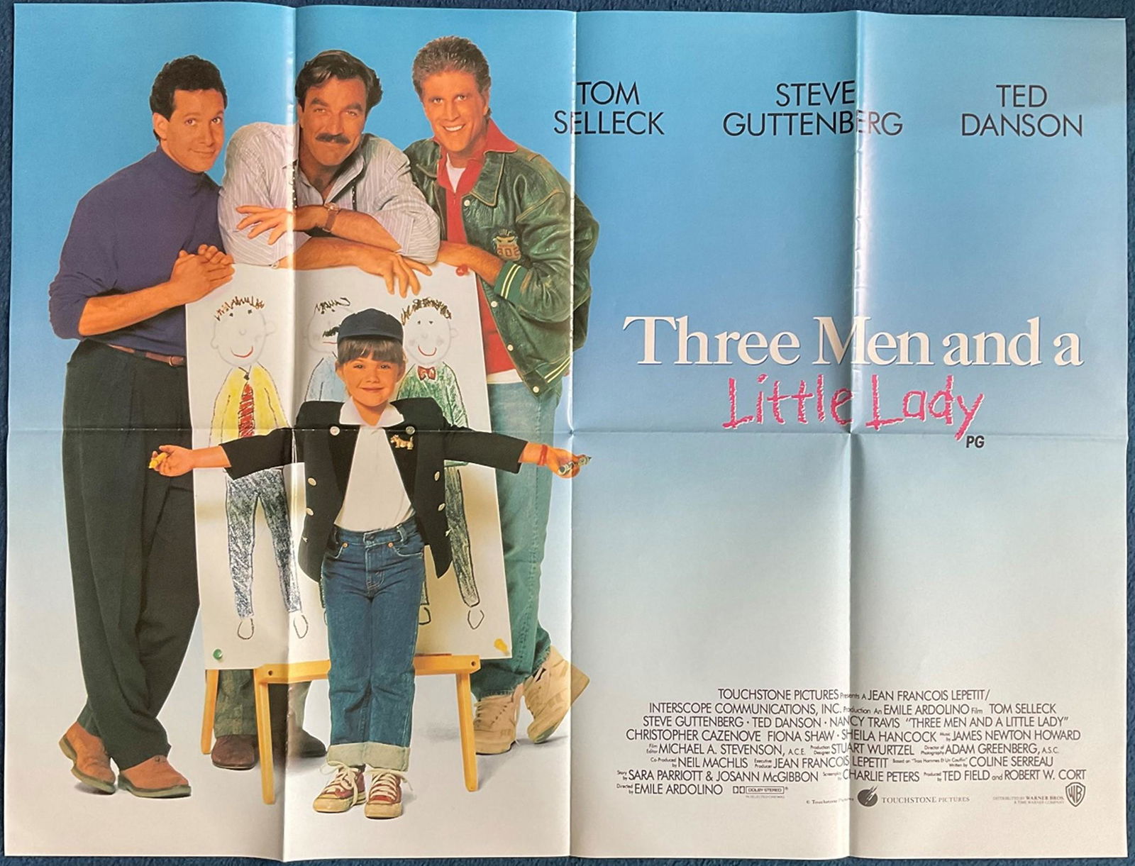 Three Men and A Little Lady, Original Cinema Movie Poster starring Tom Selleck, Steve Guttenberg,: Three Men and A Little Lady, Original Cinema Movie Poster starring Tom Selleck, Steve Guttenberg, Ted Danson, good condition. Good condition. All autographs come with a Certificate of Authenticity. We