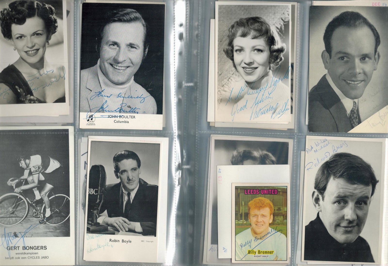 Sport and Entertainment Collection 1950s-70s over 150 fantastic, signed photos includes some: Sport and Entertainment Collection 1950s-70s over 150 fantastic, signed photos includes some fantastic signatures some printed such as Eamon Andrews, Arthur Askey, Richard Baker, Eva Bartok, Joe Bugne