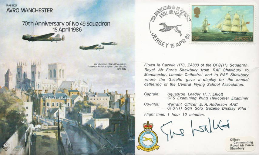 Air Chief Marshal Sir Augustus Walker, Gcb, Cbe, Dso, Dfc, Afc Signed