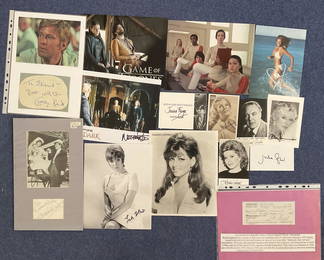 TV and Entertainment Autograph Collection of 15 Signatories on Various Items Such As Photos.