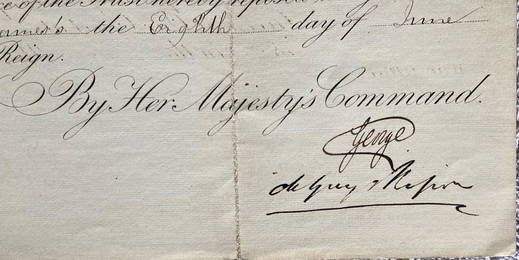 Prince George signed 1860 Army Commission. Nice approx 13 1/2 by 9 1/1 inches in size commission