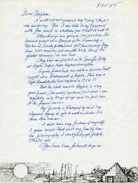 Rare Titanic survivor Marshall Brines Drew signed two page handwritten 1985 Letter with Titanic