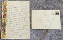 Rare Titanic survivor Edwina Troutt signed 1976 handwritten Letter, with original mailing envelop.